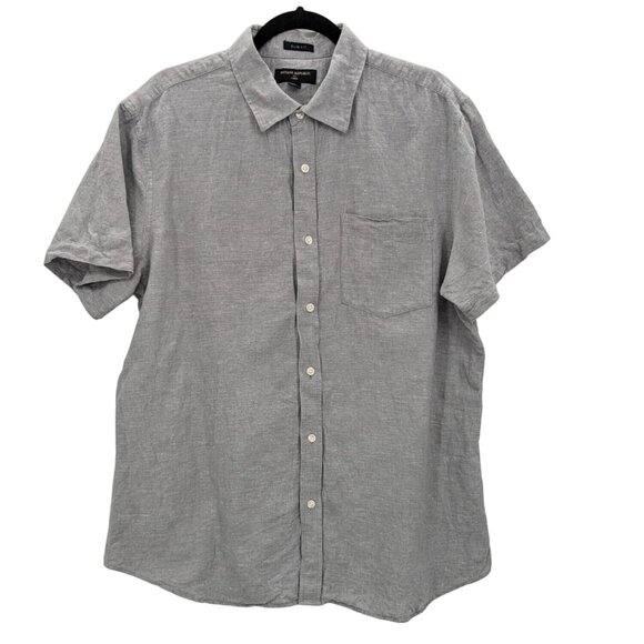 Banana Republic Button Up Shirt Men Size XL Slim Fit Linen Blend Neutral Coastal - Picture 1 of 9